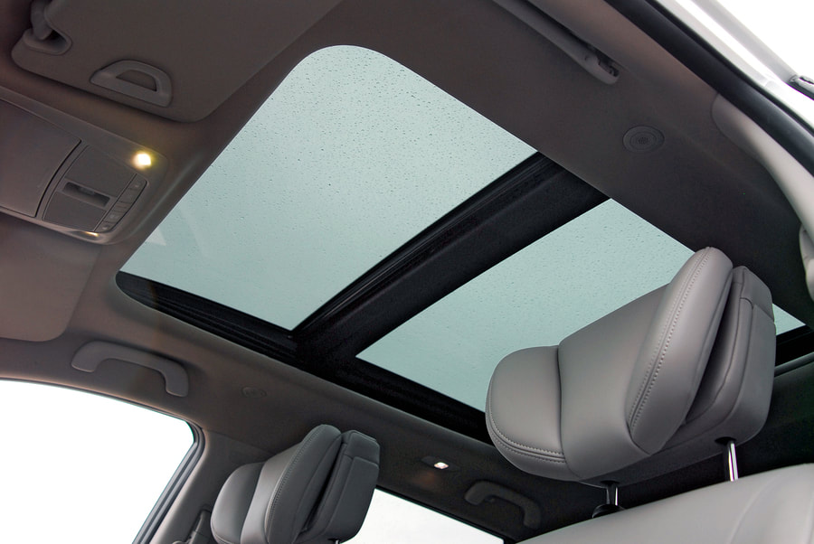 sunroof above the car seats